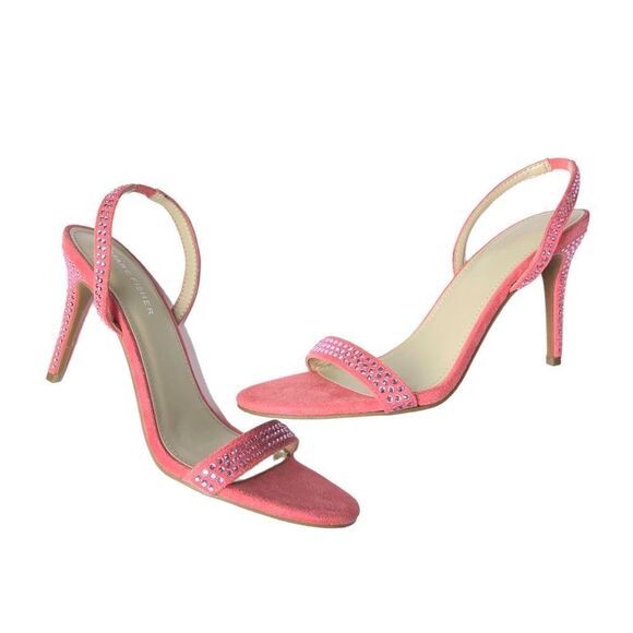 Marc Fisher Women's Pink Open Toe Rhinestone Embellished Heel Sandals Size 9 - Picture 3 of 10